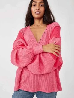 Free People "Callisto Henley" (2 Colours) 13 Free People "Callisto Henley" (2 Colours) -Fashion Clothing Line Store OB1394366 6600 Free People Callisto Henley Hot Berry