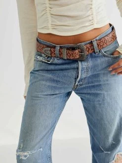 Free People "Outlaw Embossed Leather Belt" (2 Colours) 12 Free People "Outlaw Embossed Leather Belt" (2 Colours) -Fashion Clothing Line Store OB1462401 2310 Free People Outlaw Embossed Leather Belt Cognac