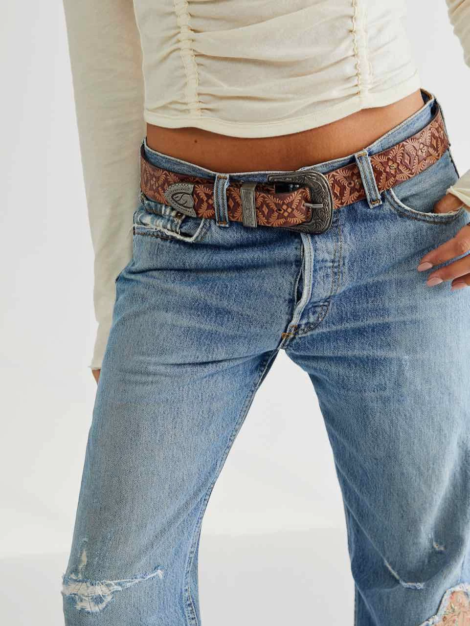 Free People "Outlaw Embossed Leather Belt" (2 Colours) 7 Free People "Outlaw Embossed Leather Belt" (2 Colours) - Image 5