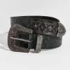 Free People "Outlaw Embossed Leather Belt" (2 Colours) -Fashion Clothing Line Store OB1462401 3300 Free People Leather Belt Outlaw Embossed Jade