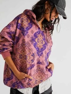 Free People "Printed It's A Vibe Hoodie" (Desert Rose)