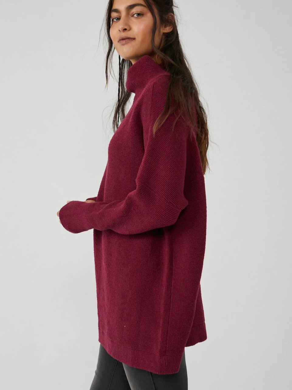 Free People "Ottoman Slouchy Tunic" (Pomegranate Wine) 6 Free People "Ottoman Slouchy Tunic" (Pomegranate Wine) - Image 4