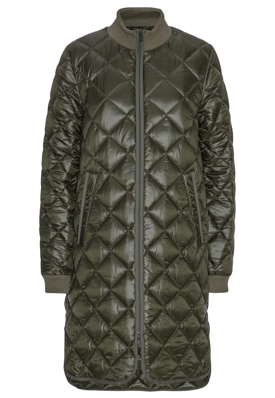 Ilse Jacobsen QUILTED COAT PEARL02 (Deep Olive) 3 Ilse Jacobsen QUILTED COAT PEARL02 (Deep Olive)