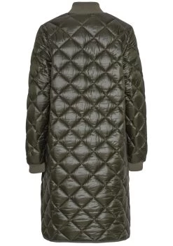 Ilse Jacobsen QUILTED COAT PEARL02 (Deep Olive) 7 Ilse Jacobsen QUILTED COAT PEARL02 (Deep Olive) -Fashion Clothing Line Store PEARL02 465EF 401 full jpg