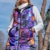Dolcezza Long Puffer Vest "Digital Geometry Mauve" (72823) 1 Dolcezza Long Puffer Vest "Digital Geometry Mauve" (72823) -Fashion Clothing Line Store Puffer 3 72823 a Simply Art Fall 22