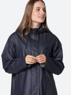 Ilse Jacobsen RAINCOAT Rain71 (Dark Indigo) 9 Ilse Jacobsen RAINCOAT Rain71 (Dark Indigo) -Fashion Clothing Line Store RAIN71 Else Jacobsen Rain Coat Deep Navy 2 1