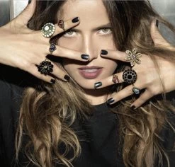 Michal Negrin Round Crystals Ring 15967 (3 Colours) 9 Michal Negrin Round Crystals Ring 15967 (3 Colours) -Fashion Clothing Line Store Rings Model