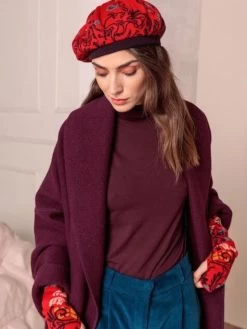 IVKO Merino Wool Cap "Floral Pattern 202581" (3 Colours) -Fashion Clothing Line Store outfit 202581045a