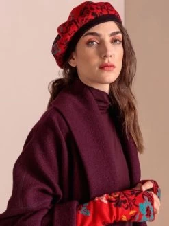 IVKO Merino Wool Cap "Floral Pattern 202581" (3 Colours) -Fashion Clothing Line Store outfit 202581045c